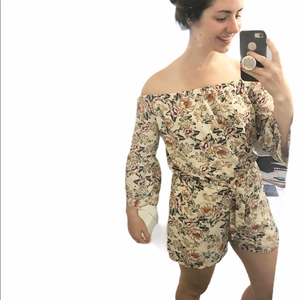Floral Off the Shoulder Romper
